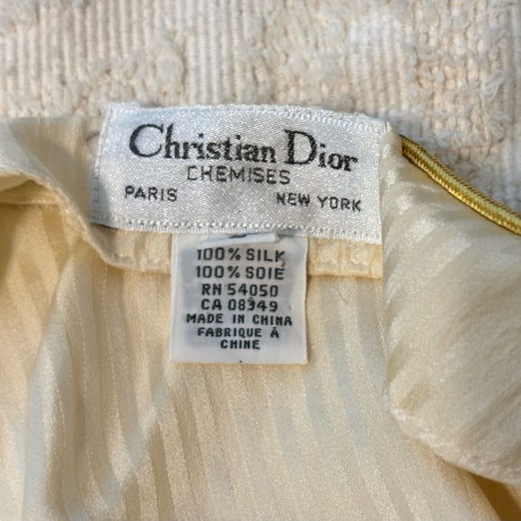 100% SILK 80s VINTAGE DIOR CHEMISE BUTTON-UP SHIRT - Picture 5 of 9